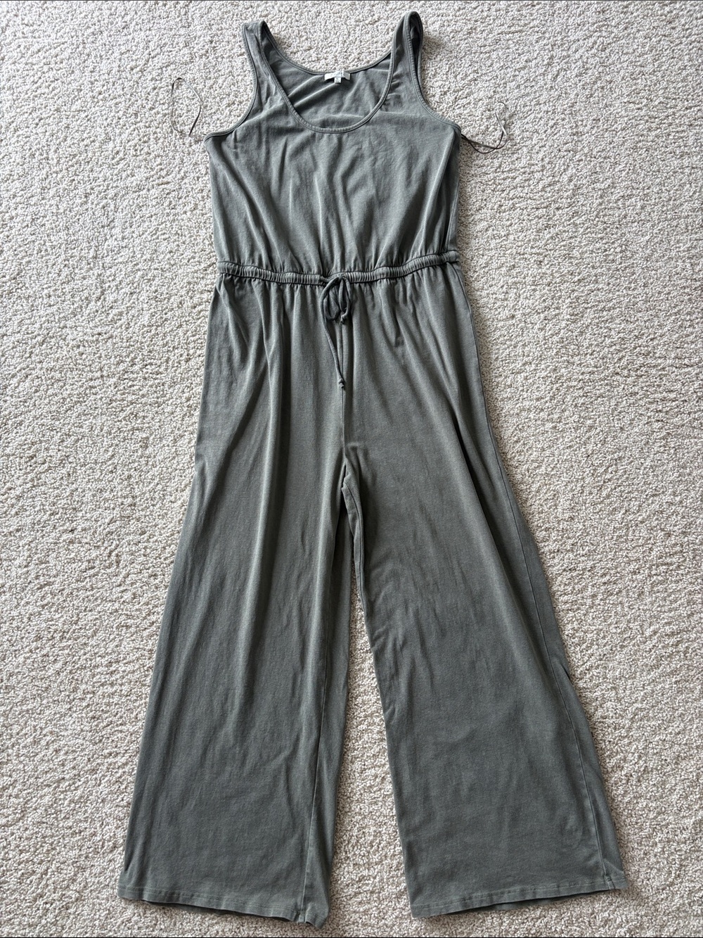 Z Supply Sleeveless Wide-Leg Jumpsuit in Olive
